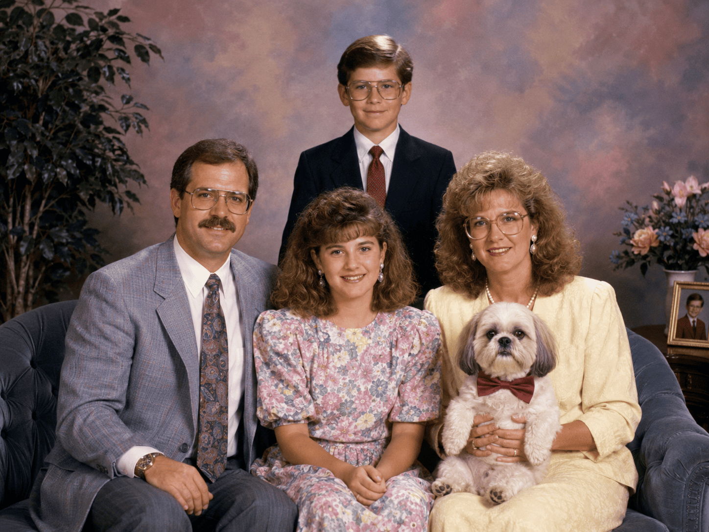 Awkward family photo pose idea recreating an old family photo